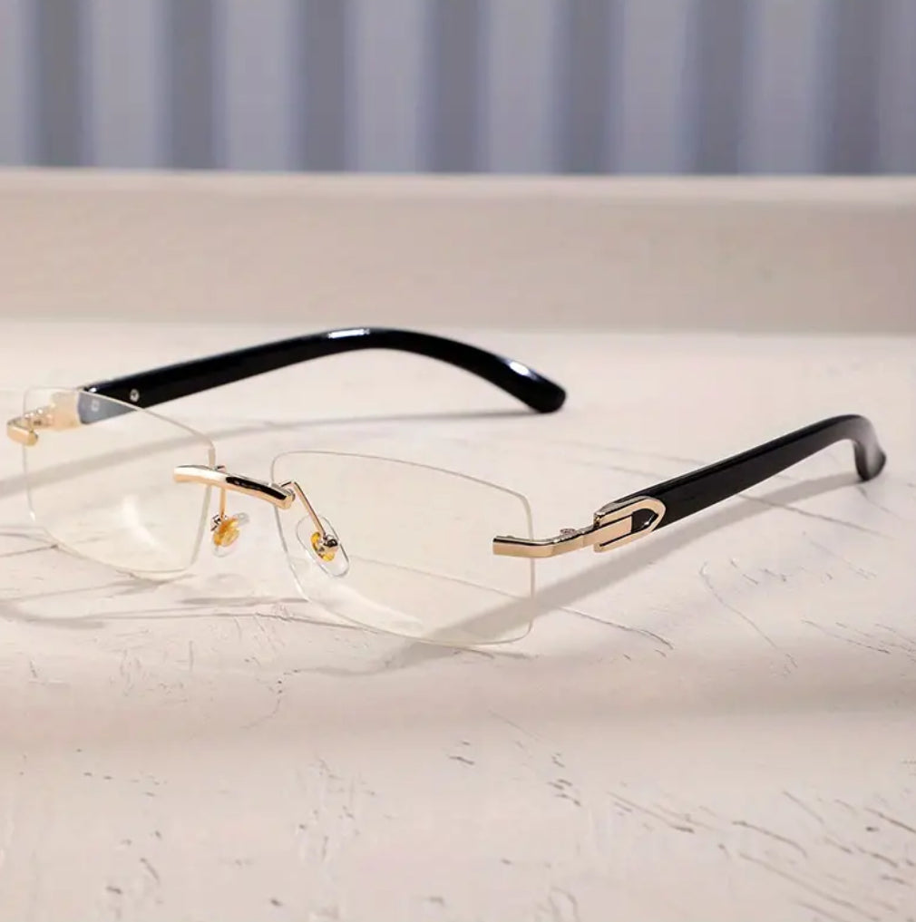 Rimless rectangular sunglasses