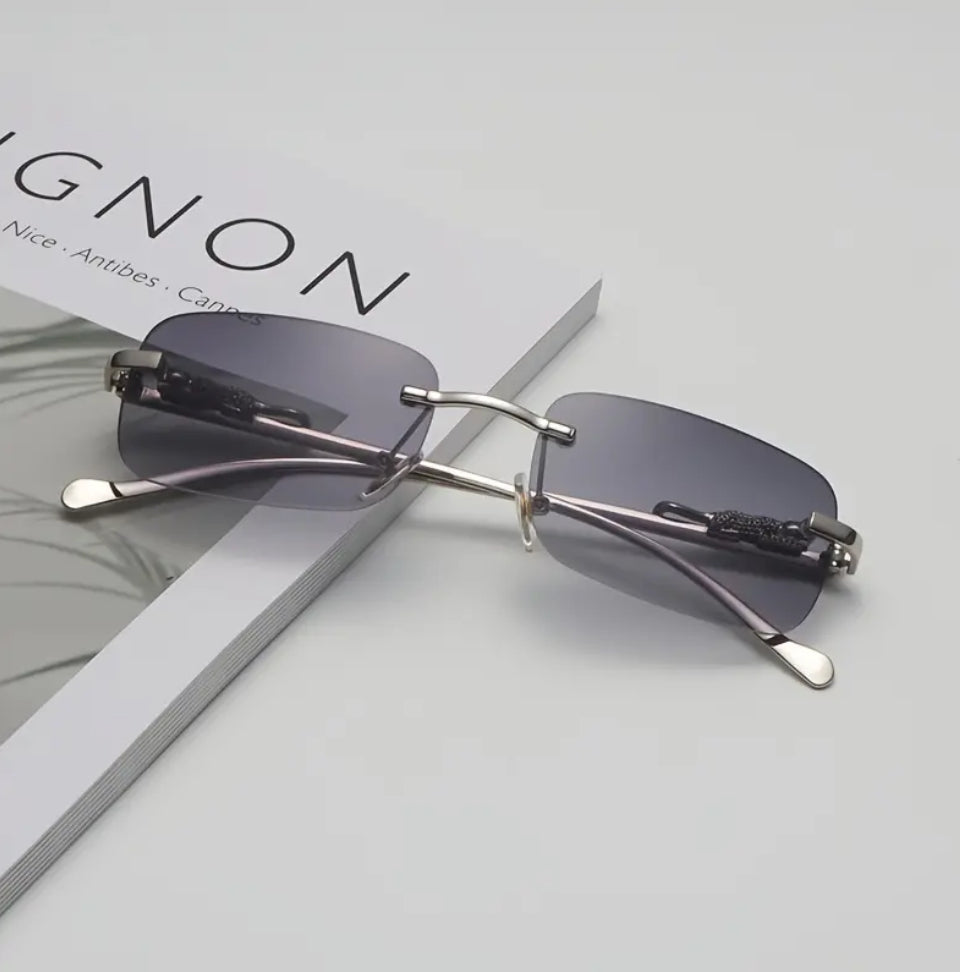 Stylish square rimless metal glasses