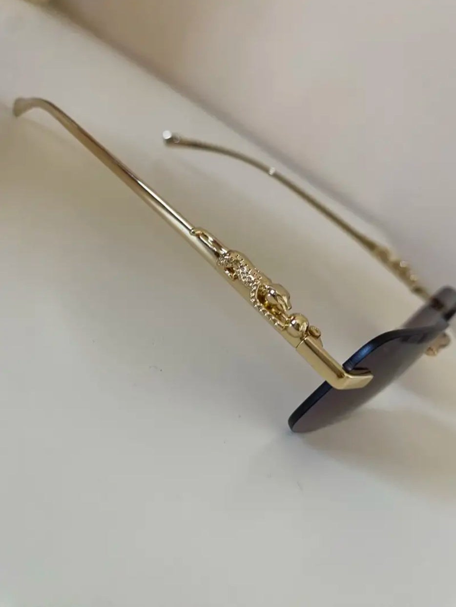 Stylish square rimless metal glasses