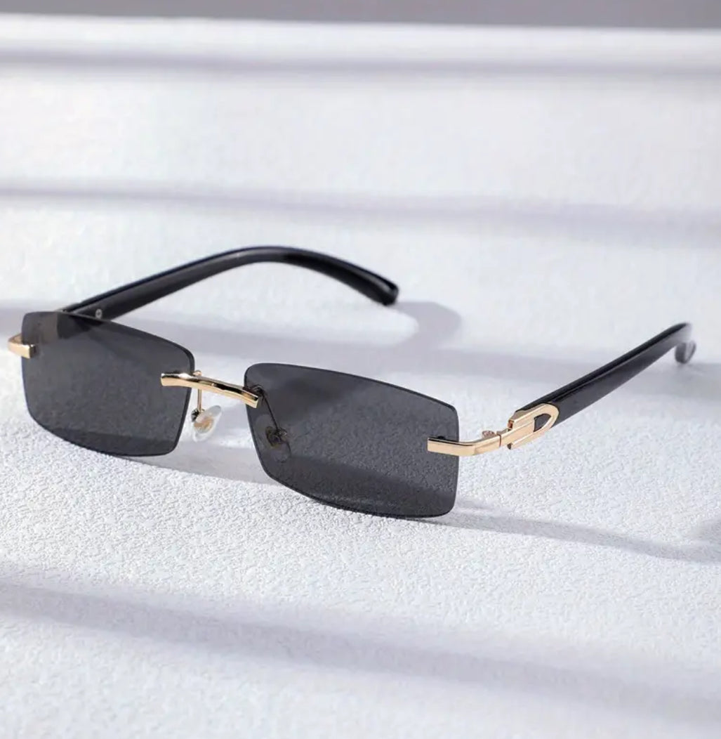 Rimless rectangular sunglasses