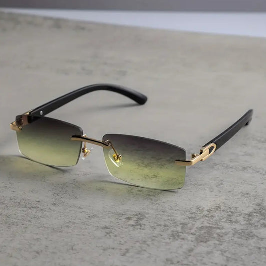 Rimless rectangular sunglasses